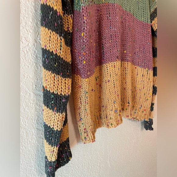 JODIFL Colorblock Knit Sweater Confetti Yarn Oversized Boho Small - Picture 4 of 9